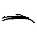 Sportsman swimming Man floats crawl silhouette icon black color illustration Royalty Free Stock Photo