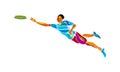 Sportsman throwing flying disc. Ultimate game Royalty Free Stock Photo