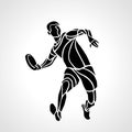 Sportsman throwing frisbee. Vector illustration Royalty Free Stock Photo