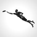 Sportsman throwing frisbee. Vector illustration