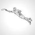 Sportsman throwing frisbee. Vector illustration