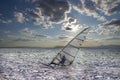 Sportsman on windsurfing Royalty Free Stock Photo