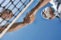 Sportsmanship on the Tennis Court Royalty Free Stock Photo