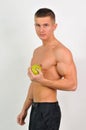 Sportsmen with an apple