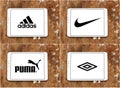 Sportswear companies brands adidas , nike , puma , umbro