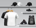 Sportswear Store Shelf vector design illustration