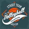 Sportswear volleyball sign, t-shirt print design