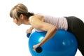 Sportswoman exercising on a Fitness Ball Royalty Free Stock Photo