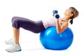 Sportswoman exercising on a Fitness Ball Royalty Free Stock Photo