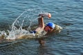 The sportswoman swim in water Royalty Free Stock Photo