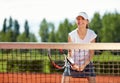 Sportswoman on tennis training