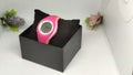 Sportwatch stopwatch watch exercise run cardio pink coral colour display gift box present ladies beautiful alarm unique