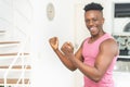 Sporty african american young man ready for workout Royalty Free Stock Photo