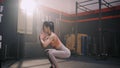 Sporty Asian Woman Exercise Doing Squat Body Weight Training Building Muscles