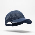 sporty baseball cap in navy mesh on solid white background Royalty Free Stock Photo