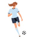 football woman back color on white