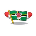 Sporty Boxing flag dominica mascot character style