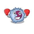 Sporty Boxing monocyte cell mascot character style