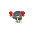 A sporty Boxing power supply unit black color cartoon character design style