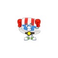 A sporty Boxing uncle sam hat cartoon character design style