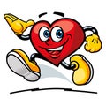 Sporty Cartoon Heart running