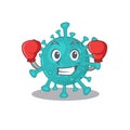 A sporty corona zygote virus boxing mascot design style