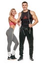 Sporty couple with chain Royalty Free Stock Photo