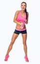 Sporty female fitness model. Royalty Free Stock Photo