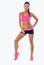 Sporty female fitness model. Royalty Free Stock Photo