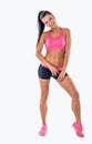 Sporty female fitness model. Royalty Free Stock Photo