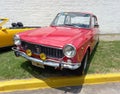sporty Fiat 1500 coupe Vignale fastback built in Argentina, late 1960s. CADEAA 2021 classic cars. Royalty Free Stock Photo