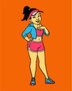 Sporty Girl Content Creator Cartoon Mascot Character