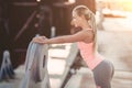 Sporty girl on street Royalty Free Stock Photo