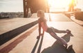 Sporty girl on street Royalty Free Stock Photo