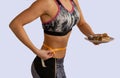 Sporty healthy lifestyle, diet. Young healthy slim woman