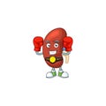 A sporty leaf human kidney boxing athlete cartoon mascot design style
