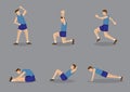 Sporty Man Doing Stretching and Warm Up Exercises
