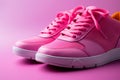 Sporty pink kicks on a pink canvas, leaving room for customization