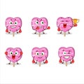 A sporty pink lolipop love boxing athlete cartoon mascot design