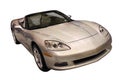 Sporty Silver Convertible Isolated Over White