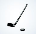 Hockey stick. Vector drawing