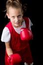 Sporty teenage girl doing boxing exercises Royalty Free Stock Photo