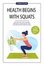 Sporty woman does squats