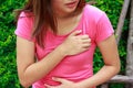 Sporty woman having heart attack - Angina Pectoris, Myocardial I