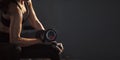 Sporty woman holding weight dumbbell doing fitness workout in the gym Royalty Free Stock Photo