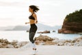 Sporty woman skipping rope Royalty Free Stock Photo