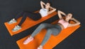 Sporty women doing abs workout on mats at gym Royalty Free Stock Photo