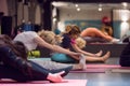 Sporty women doing aerobics exercises Royalty Free Stock Photo