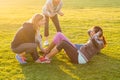 Sporty women doing sit ups during fitness class Royalty Free Stock Photo