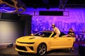 Sporty yellow Chevy Camaro on display Royalty Free Stock Photo